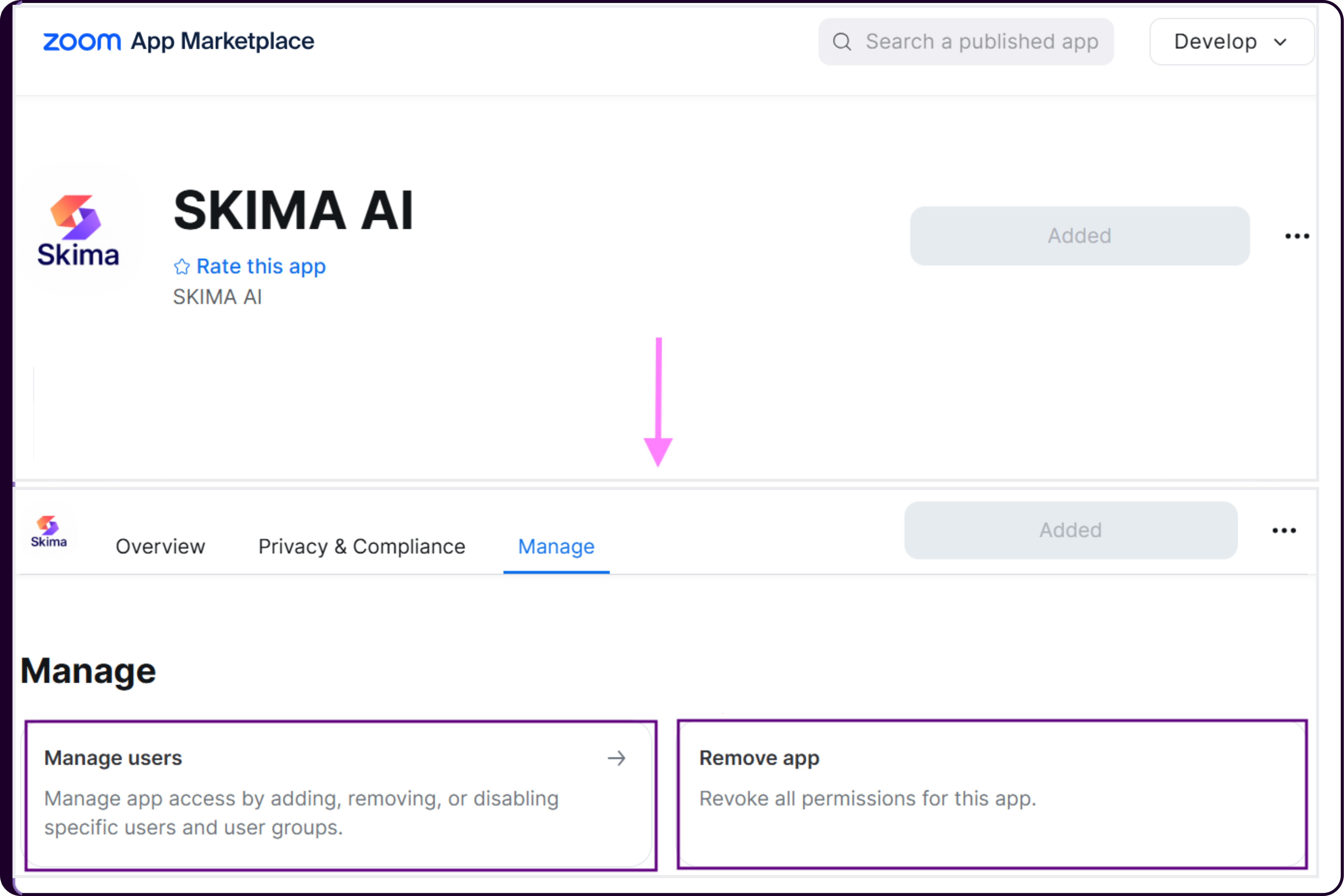 Other Integrations settings showing Zoom under Meeting Provider with Disconnect option